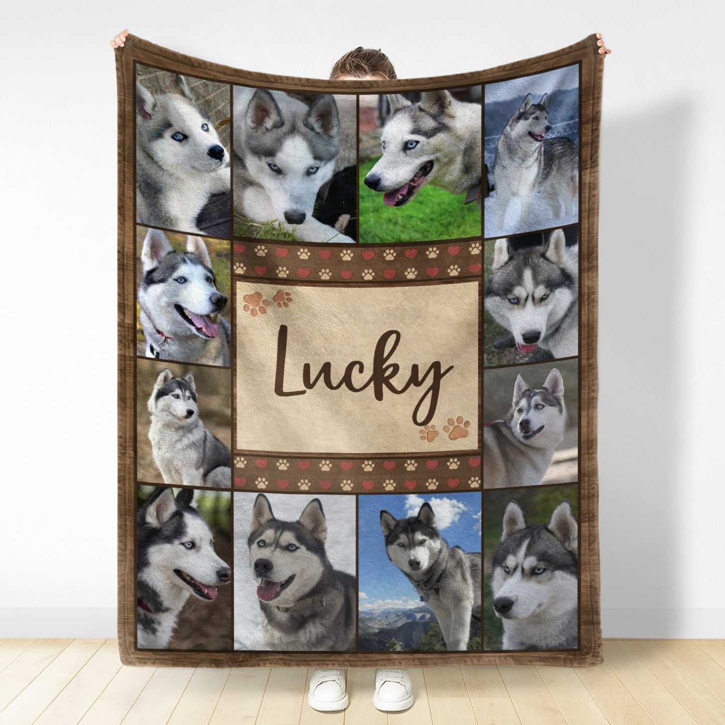 Custom Photo Dog Name And Photo - Gift For Dog Lovers - Personalized Fleece Blanket