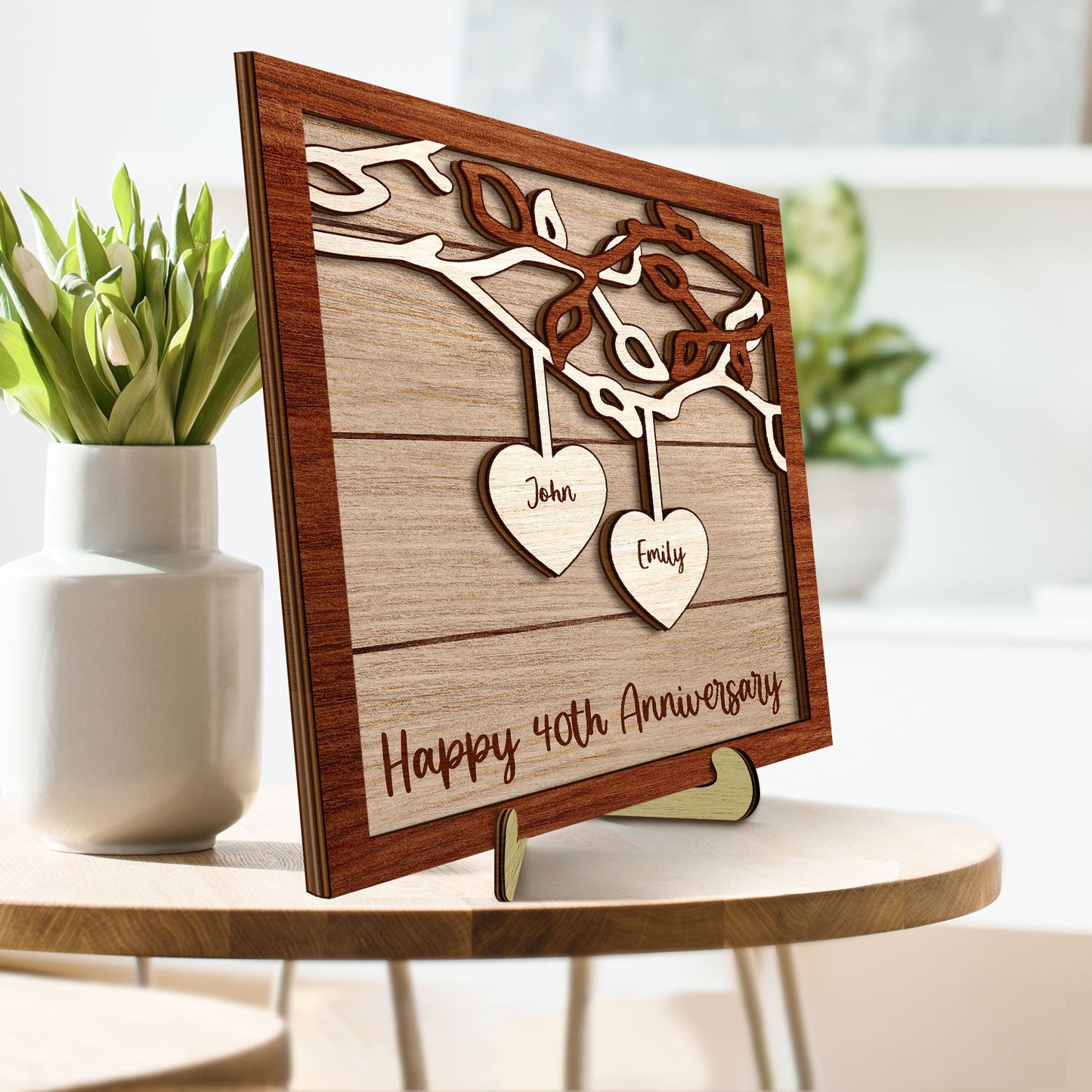 God Gave Me You - Gift For Couples, Husband, Wife - Personalized 2-Layered Wooden Plaque With Stand